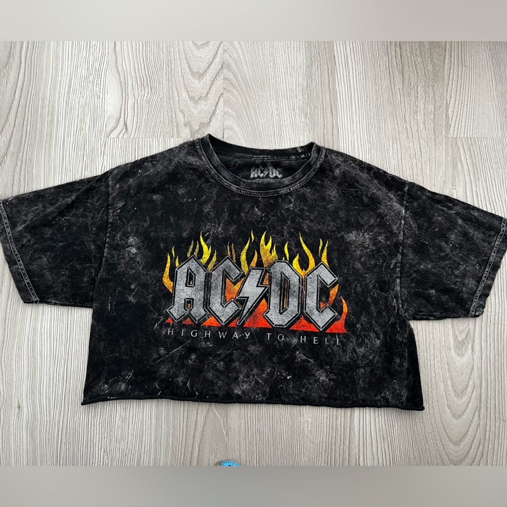 AC/DC Highway To Hell Crop Top Band Tee From Forever 21